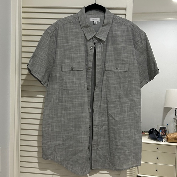 Calvin Klein Charcoal Button-Up Shirt - Picture 1 of 4